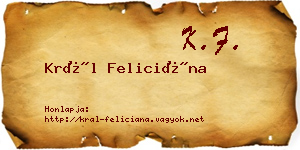 Král Feliciána névjegykártya